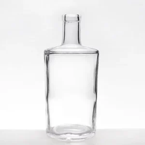 Empty Bent-Shape Glass Bottle for Vodka Whisky Gin Rum Spirit Alcohol Juice and Liquor