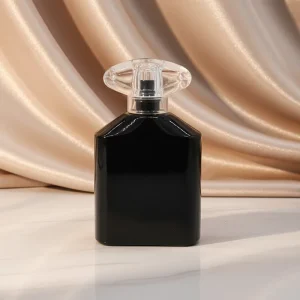Empty Black Glass Perfume Bottle 50ml with Crimp Neck and Narrow Neck