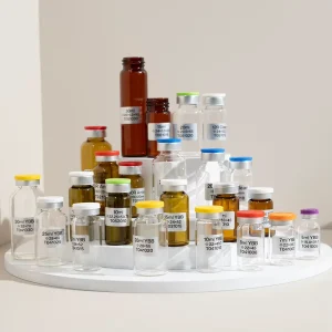 Empty Borosilicate Glass Vials with Caps for Liquid, 2ml, 3ml, 5ml, 7ml, 8ml, 10ml, 15ml, 20ml, 25ml, and 30ml