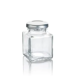Empty Clear 16 oz 50 ml Glass Mason Jar with Silver Metal Airtight Lid for Food Storage and Canning