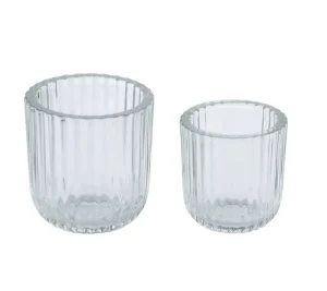 Empty Clear Glass Candle Jar with Holder, Customizable Color