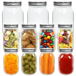 Empty Clear Mini Glass Mason Jar with Lid for Canning and Food Storage, Food Grade Kitchen Jar