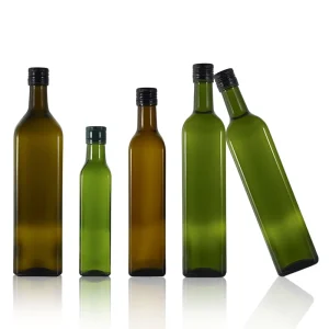 Empty Cooking Oil Glass Bottle with Lid for Olive Oil Packaging
