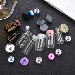 Empty Cosmetic Glass Vials Amber Clear Serum Bottles with Sealed Caps Skincare Packaging Containers
