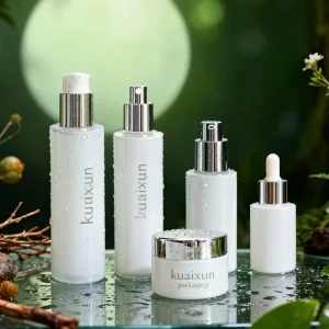 Empty Cosmetic Opal White Glass Bottles Serum Pump Bottles 30ml 50ml 100ml 120ml and Cream Jars