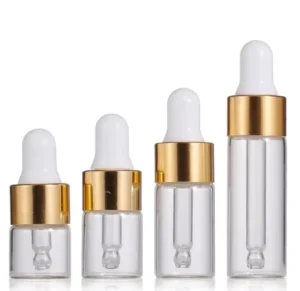 Empty Cuticle Oil Bottle 2ml 3ml 5ml Travel Cosmetic Container Clear Brown Glass Sample Vial Mini Dropper Bottle Skincare Serum