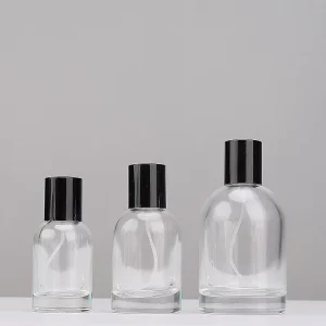 Empty Cylinder Glass Perfume Bottles 50ml 100ml with Transparent Pump Sprayer