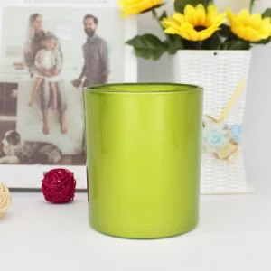 Empty Cylinder Shape Glass Candle Jar Crystal Vessel for Candle Making