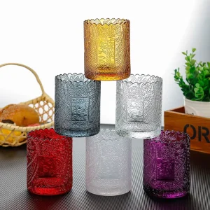 Empty Cylindrical Glass Candle Jar, 250ml, Heat Resistant
