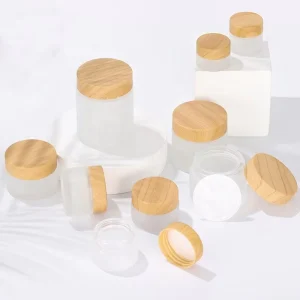 Empty Face Cream Jar Packaging Glass Cosmetic Jar with Screw Lid Screen Printing 30ml 50ml 100ml