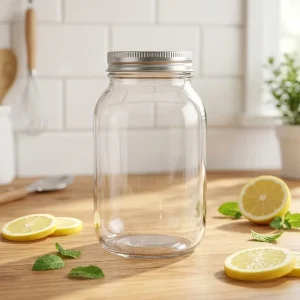 Empty Food Canning Glass Containers Regular Mouth 32oz 1000ml Glass Mason Jars with Metal Lids
