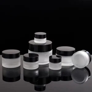 Empty Frosted Glass Cream Cosmetic Jar 5g 10g 15g 20g 30g 50g 80g 100g 200g with Lids