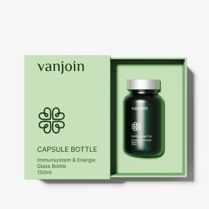 Empty Frosted Glass Pill and Capsule Supplement Bottles with Box
