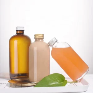 Empty Glass Beverage Bottles 500ml with Cork Sealed Lid Screen Printed for Juice Soda and Syrup