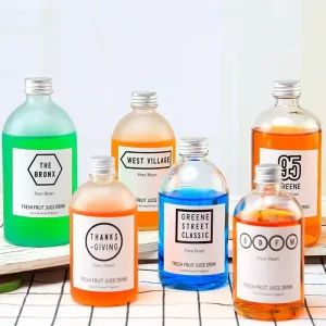 Empty Glass Bottles for Mineral Water Yogurt Milk Cough Syrup Cold Brew Iced Coffee and Juice