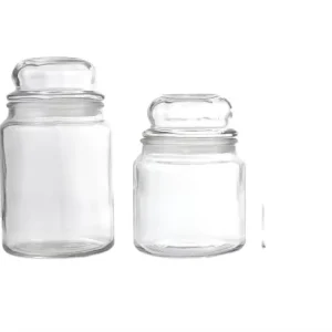 Empty Glass Candle Holders Lanterns Candle Jars With Lid Decorative Candle Jar With Dome Lid Candy Food Container