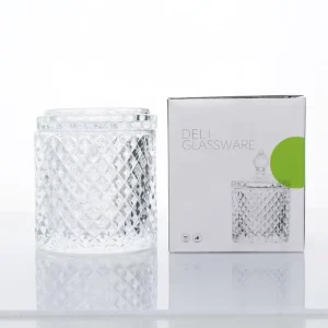 Empty Glass Candle Jar with Glass Lid, 140ml 550ml