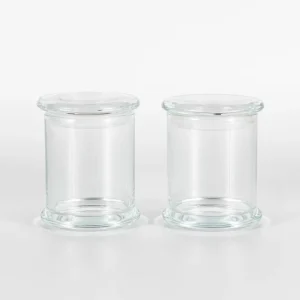 Empty Glass Candle Jar with Glass Lid, 200ml 350ml
