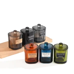 Empty Glass Candle Jars with Lids, 7 oz 10 oz 14 oz 18 oz, Multicolor