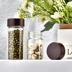 Empty Glass Container 10ml 20ml 30ml Food grade Mini Glass Sealed Storage Jar For Coffee Beans tea seasonings sugar
