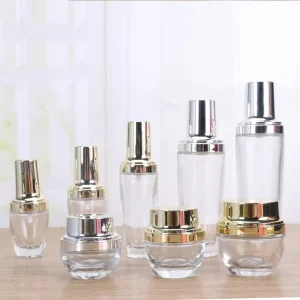 Empty Glass Cosmetic Packaging Set
