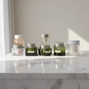 Empty Glass Cream Jars with Inner Liner Refillable Cosmetic Containers for Face Cream and Skincare Packaging