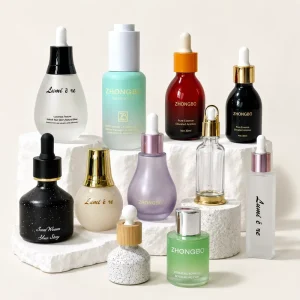 Empty Glass Dropper Bottles for Skincare Serum Essential Oil Lotion and Cosmetic Packaging With Logo