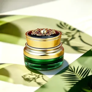 Empty Glass Face Cream Jar with Crown Cap 10g 15g 30g 50g