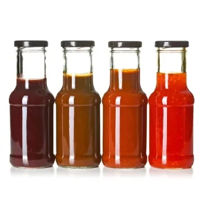 Empty Glass Hot Sauce Bottles 250ml 360ml 480ml Wide Mouth for BBQ Pepper Dressings DIY Condiments