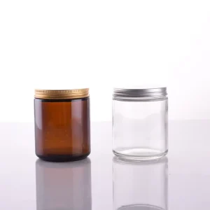 Empty Glass Jar Amber Color 50ml 100ml 500ml 16oz Cosmetic Jars Body Butter Screw Cap Cosmetic Storage Jar