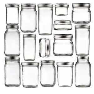 Empty Glass Mason Jar 100ml 250ml 500ml 1000ml With Sealed Lid for Fruit Honey Tea and Jam