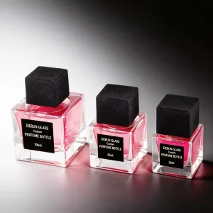 Empty Glass Perfume Spray Bottle 30ml 50ml 100ml with Wooden Lid