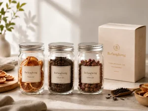 Empty Glass Storage Jars with Plastic Lids 200ml Food Grade Containers for Honey Spices Cosmetic & Jelly Packaging Factory Stock