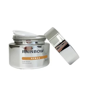 Empty Glossy Gray Glass Skincare Bottle, Jar, and Box Set