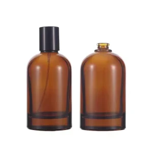 Empty High White Glass Cylinder Amber Perfume Bottle, 30ml 50ml 100ml, with Pump, 100pcs MOQ