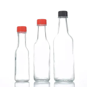 Empty Hot Sauce Soy Chili Sauce Glass Bottle Clear Packaging Bottle for Hot Tomatoes Sauce 100ml 150ml 250ml Glass Woozy Bottles