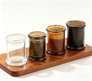 Empty Large Glass Candle Jars with Lids for Home Decor