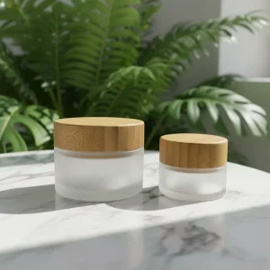 Empty Leak-Proof Frosted Glass Cosmetic Jar