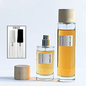 Empty Long Cylinder Round Spray Glass Perfume Bottle Packaging 50ml 100ml Wooden Cap