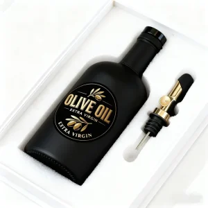 Empty Marasca Olive Oil Glass Bottles 100ml 200ml 375ml 500ml 750ml 1L with Wood Cork for Dressings and Sauces