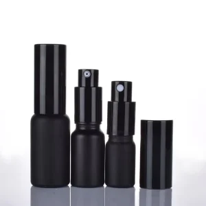 Empty Matte Black Glass Screen Printed Essential Oil Perfume Spray Bottles With Fine Mist Sprayer 10ml 15ml 100pcs