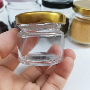 Empty Mini Glass Jam and Honey Storage Jars 25ml 35ml 50ml 75ml with Metal Lids