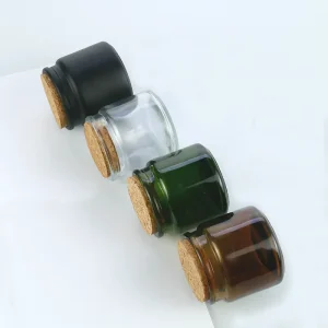 Empty Olive Green Amber Clear Matte Black 100ml Decorative Candle Vessels Glass Candle Jar With Cork Lid