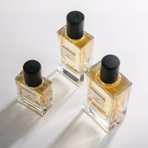 Empty Rectangle Clear Glass Perfume Spray Bottle with Lid, 30ml 50ml 75ml 100ml