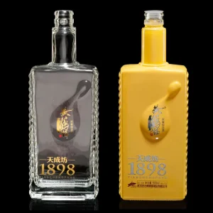Empty Rectangular 500ml Alcohol Gin Bottle