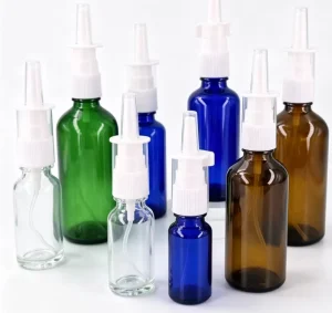 Empty Refillable Amber Glass Nasal Spray Atomizer Bottle 5ml 10ml 15ml 20ml 30ml