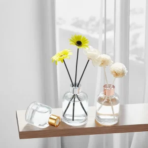 Empty Refillable Glass Aromatherapy Diffuser Bottle with Cork Stopper, 100ml or 200ml, 100-Piece Set