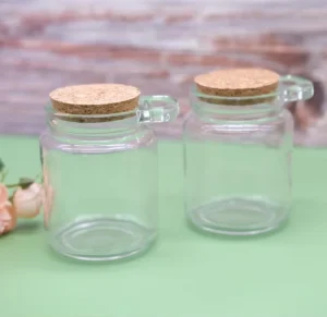 Empty Round 120ml 240ml Bath Salt Use Glass Jar for Food Storage Canning Container with Wooden Spoon and Cork Easy Handle Holder