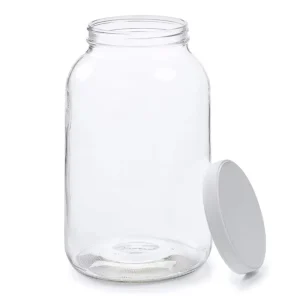 Empty Round 1L 2L 4L Wide Mouth Glass Mason Storage Jars with Metal Lids