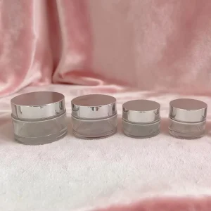 Empty Round Clear Frosted Blue Green Cosmetic Container 5G 10G 15G 20G 30G 50G Glass Cream Jar with Screw Lid